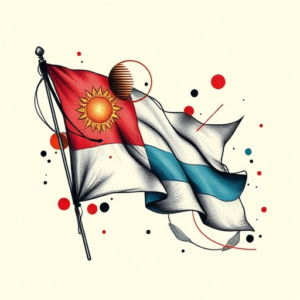 Abstract Flag Tattoo