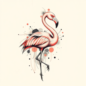 Abstract Flamingo Tattoo