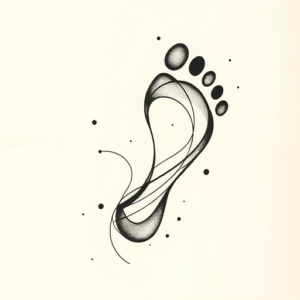 Abstract Footprint Tattoo