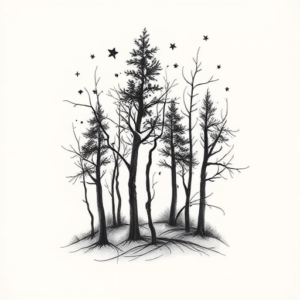 Abstract Forest Tattoo