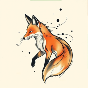 Abstract Fox Tattoo