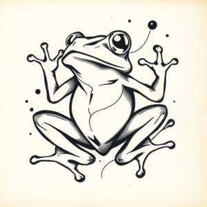 Abstract Frog Tattoo