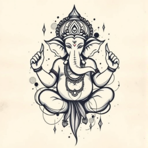 Abstract Ganesha Tattoo