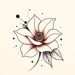Abstract Gardenia Tattoo