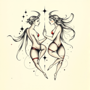 Abstract Gemini Tattoo