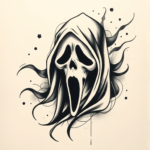 Abstract Ghostface Tattoo