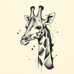 Abstract Giraffe Tattoo
