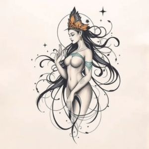 Abstract Goddess Tattoo