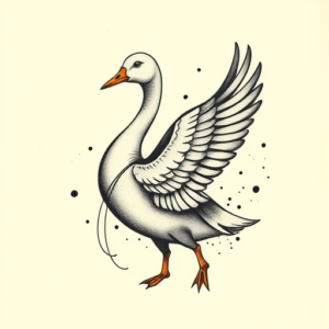 Abstract Goose Tattoo