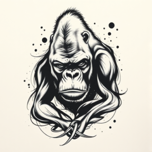 Abstract Gorilla Tattoo