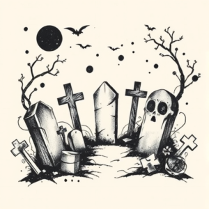 Abstract Graveyard Tattoo