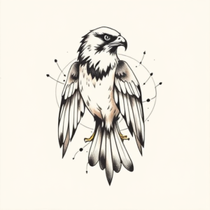 Abstract Hawk Tattoo