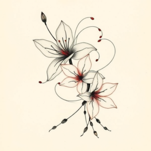 Abstract Honeysuckle Tattoo