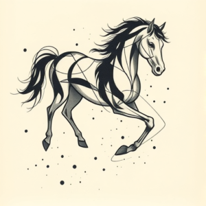 Abstract Horse Tattoo