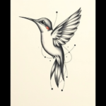 Abstract Hummingbird Tattoo