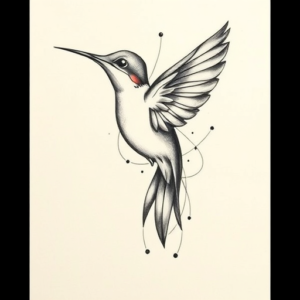 Abstract Hummingbird Tattoo