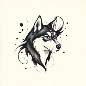 Abstract Husky Tattoo