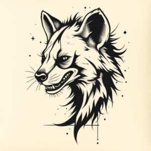 Abstract Hyena Tattoo