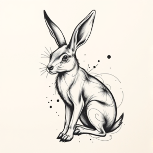 Abstract Jackalope Tattoo