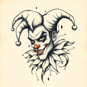 Abstract Jester Tattoo
