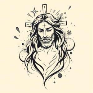 Abstract Jesus Tattoo