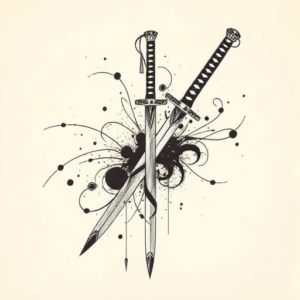 Abstract Katana Tattoo