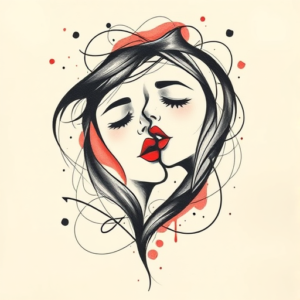 Abstract Kiss Tattoo