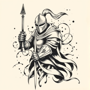 Abstract Knight Tattoo