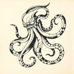 Abstract Kraken Tattoo