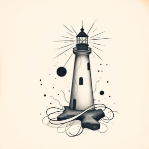 Abstract Lighthouse Tattoo