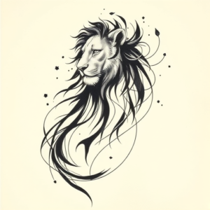 Abstract Lioness Tattoo