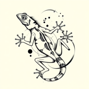 Abstract Lizard Tattoo