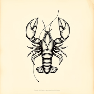 Abstract Lobster Tattoo