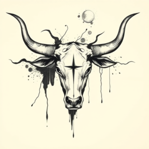 Abstract Longhorn Tattoo