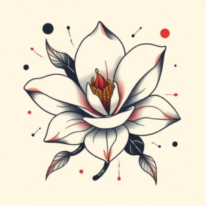 Abstract Magnolia Tattoo