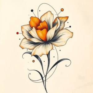 Abstract Marigold Tattoo