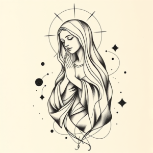 Abstract Mary Tattoo