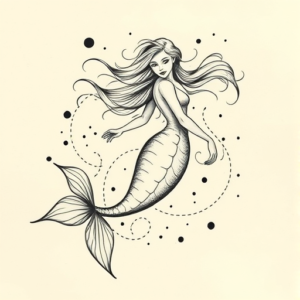 Abstract Mermaid Tattoo
