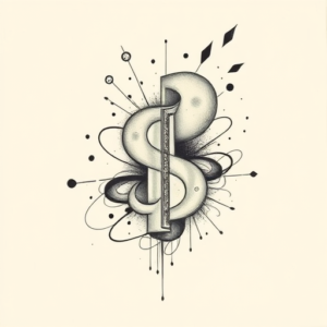 Abstract Money Tattoo