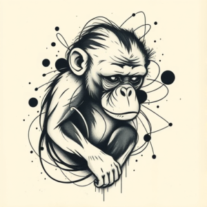 Abstract Monkey Tattoo