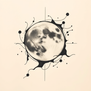 Abstract Moon Tattoo