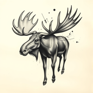 Abstract Moose Tattoo