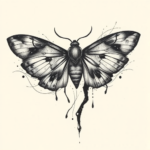 Abstract Moth Tattoo