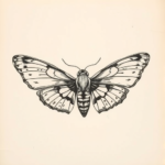 Abstract Moth Tattoo