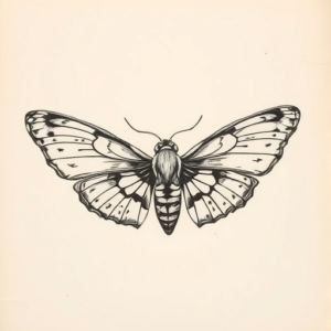 Abstract Moth Tattoo