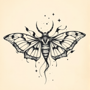 Abstract Mothman Tattoo