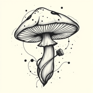 Abstract Mushroom Tattoo