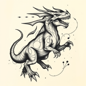 Abstract Mythosaur Tattoo