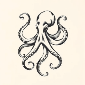 Abstract Octopus Tattoo