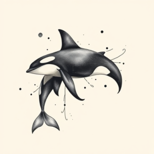 Abstract Orca Tattoo